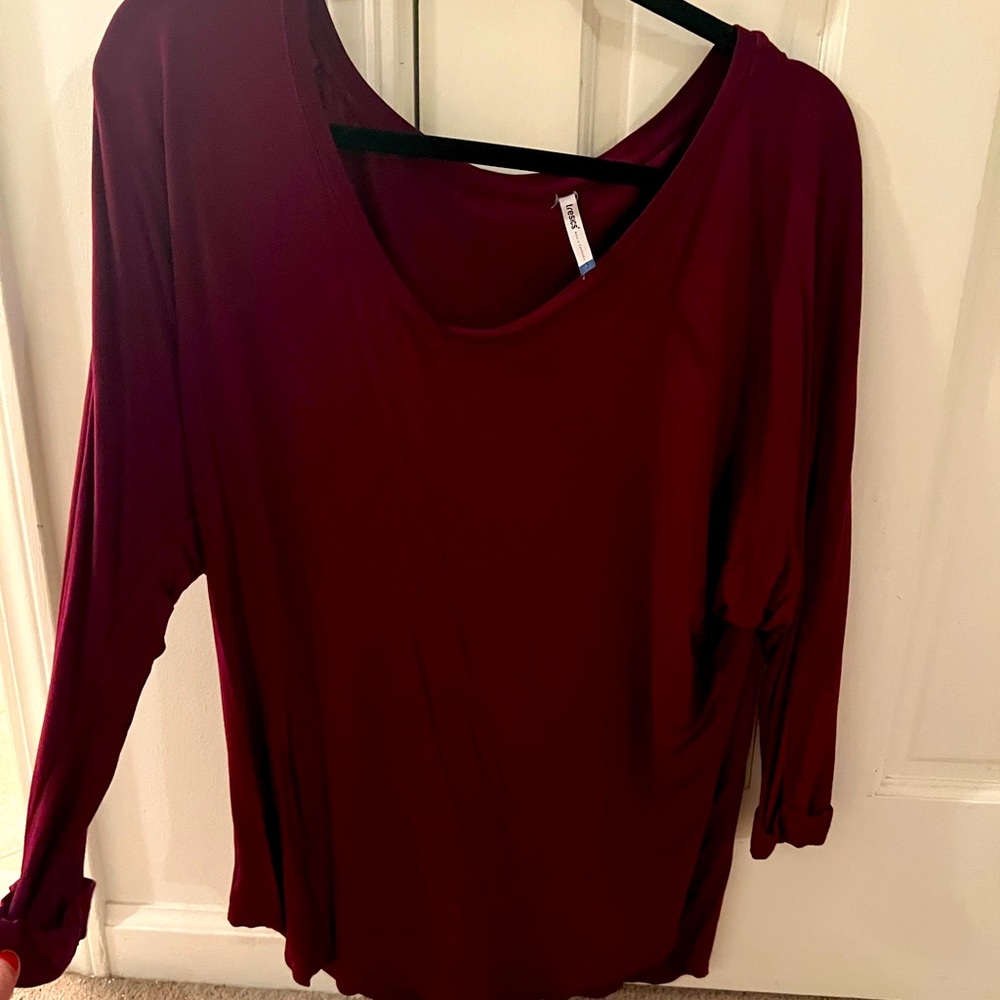 Red long sleeve blouse